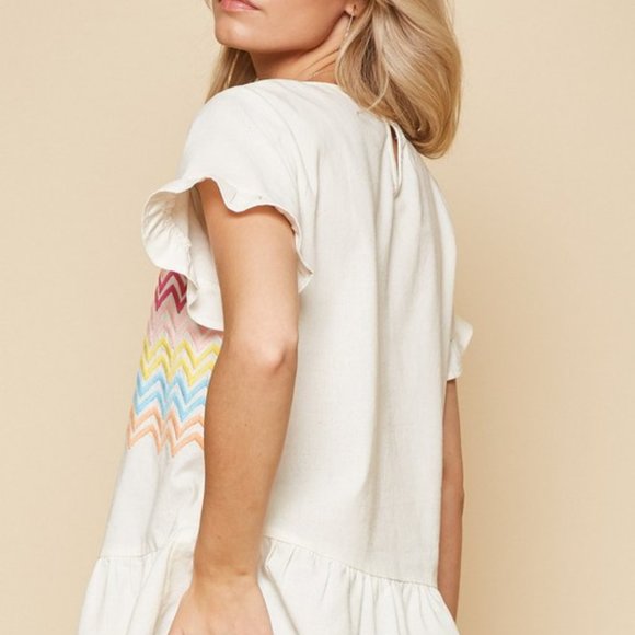 Rainbow Chevron Peplum NWT - Picture 5 of 5